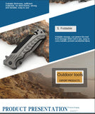 Multifunctional folding knife Outdoor folding knife Heavy-duty folding knife G10 handle self-defense all-steel folding knife