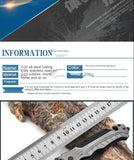 Multifunctional folding knife Outdoor folding knife Heavy-duty folding knife G10 handle self-defense all-steel folding knife