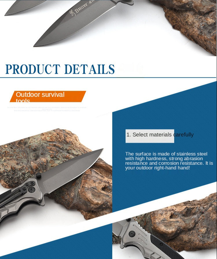 Multifunctional folding knife Outdoor folding knife Heavy-duty folding knife G10 handle self-defense all-steel folding knife