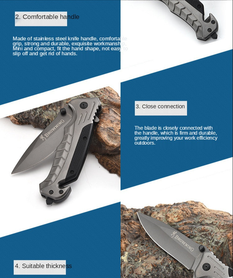 Multifunctional folding knife Outdoor folding knife Heavy-duty folding knife G10 handle self-defense all-steel folding knife