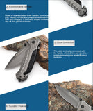 Multifunctional folding knife Outdoor folding knife Heavy-duty folding knife G10 handle self-defense all-steel folding knife