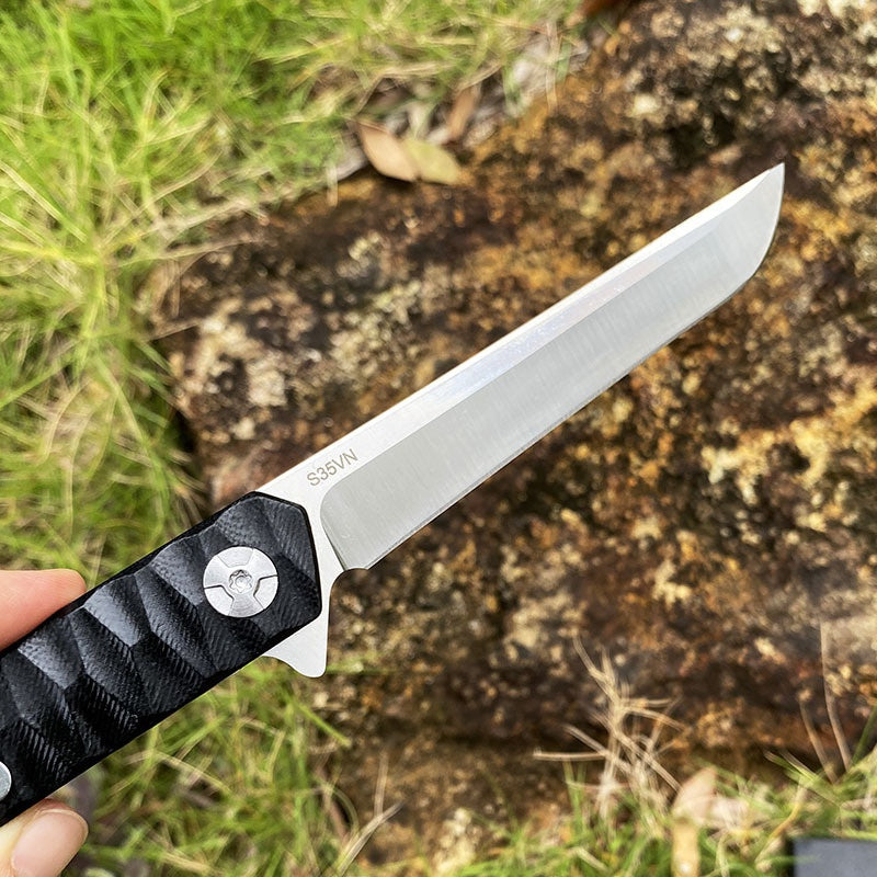 Outdoor camping portable folding knife powder steel folding knife fruit knife multifunctional stainless steel army knife