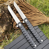 Outdoor camping portable folding knife powder steel folding knife fruit knife multifunctional stainless steel army knife