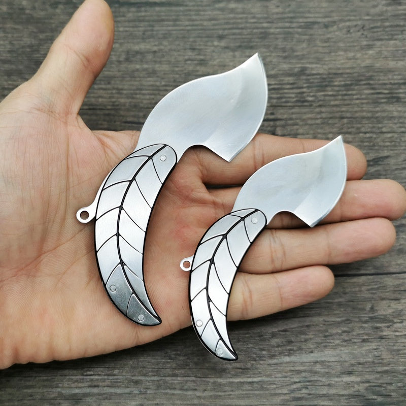 Key Folding Knife Full Stainless Steel Folding Knife Creative Mini Gift Knife Leaf Leaf Knife