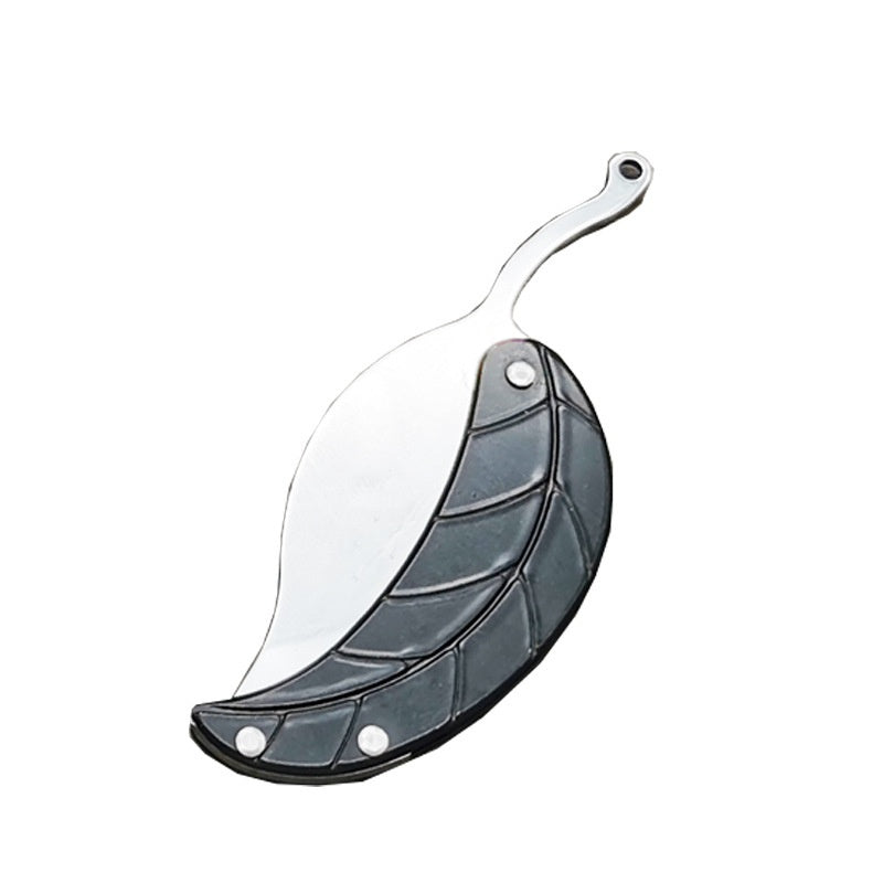 Key Folding Knife Full Stainless Steel Folding Knife Creative Mini Gift Knife Leaf Leaf Knife