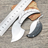 Key Folding Knife Full Stainless Steel Folding Knife Creative Mini Gift Knife Leaf Leaf Knife