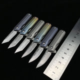 Gift Collection Pickling Damascus Titanium Alloy Keychain Chain Knife