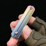 Gift Collection Pickling Damascus Titanium Alloy Keychain Chain Knife