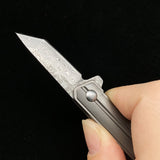Gift Collection Pickling Damascus Titanium Alloy Keychain Chain Knife