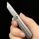 Gift Collection Pickling Damascus Titanium Alloy Keychain Chain Knife
