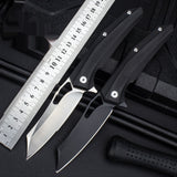 Multifunctional outdoor camping tactical survival folding knife D2 steel high hardness stainless steel folding fruit knife