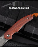 Outdoor Camping Folding Knife Portable Pocket Knife Damas Folding Knife Mini Wooden Handle Pocket Knife