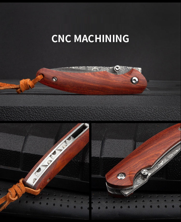 Outdoor Camping Folding Knife Portable Pocket Knife Damas Folding Knife Mini Wooden Handle Pocket Knife