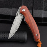 Outdoor Camping Folding Knife Portable Pocket Knife Damas Folding Knife Mini Wooden Handle Pocket Knife