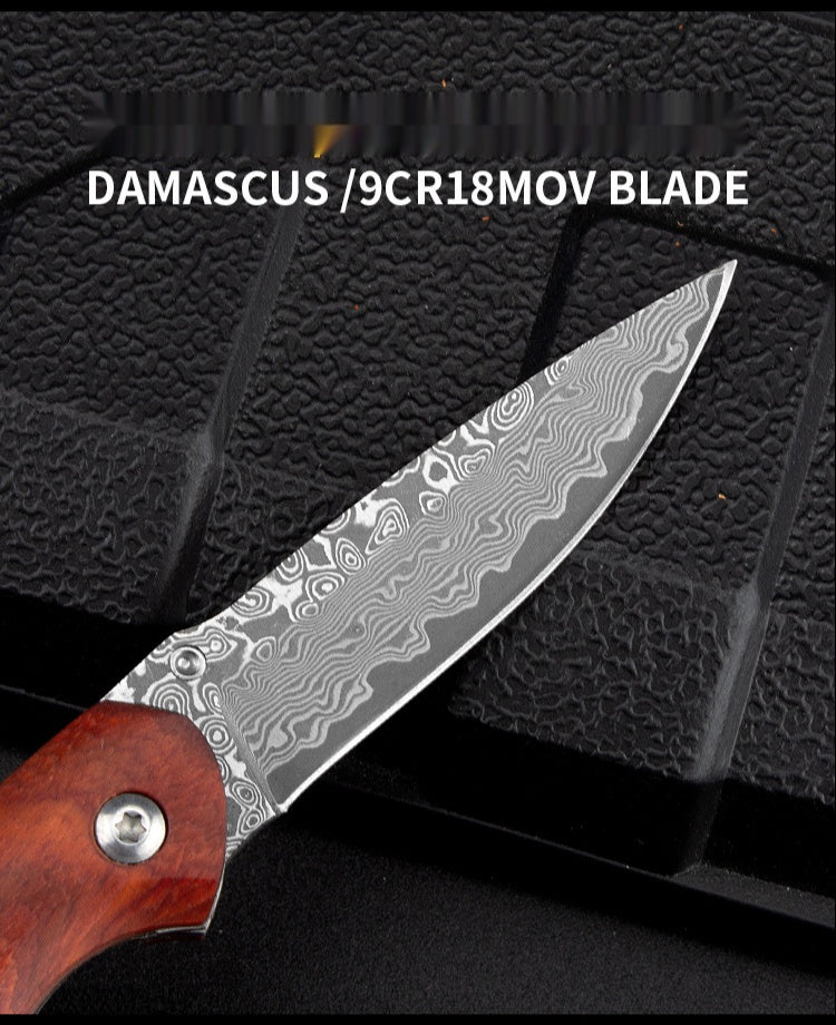 Outdoor Camping Folding Knife Portable Pocket Knife Damas Folding Knife Mini Wooden Handle Pocket Knife