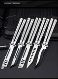Outdoor training decompression swing knife Stainless steel unopened game swing knife Folding practice knife