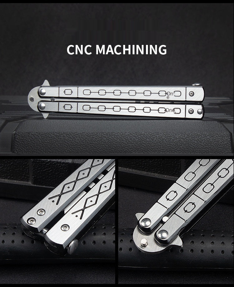 Outdoor training decompression swing knife Stainless steel unopened game swing knife Folding practice knife