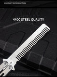 Camping outdoor unopened decompression spin comb practice knife beginner training tool folding stainless steel comb