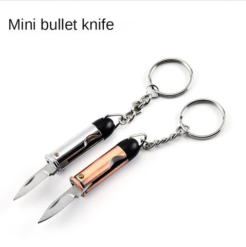 Carry a multi-function folding knife tactical knife mini bullet-shaped pocket knife keychain pocket knife