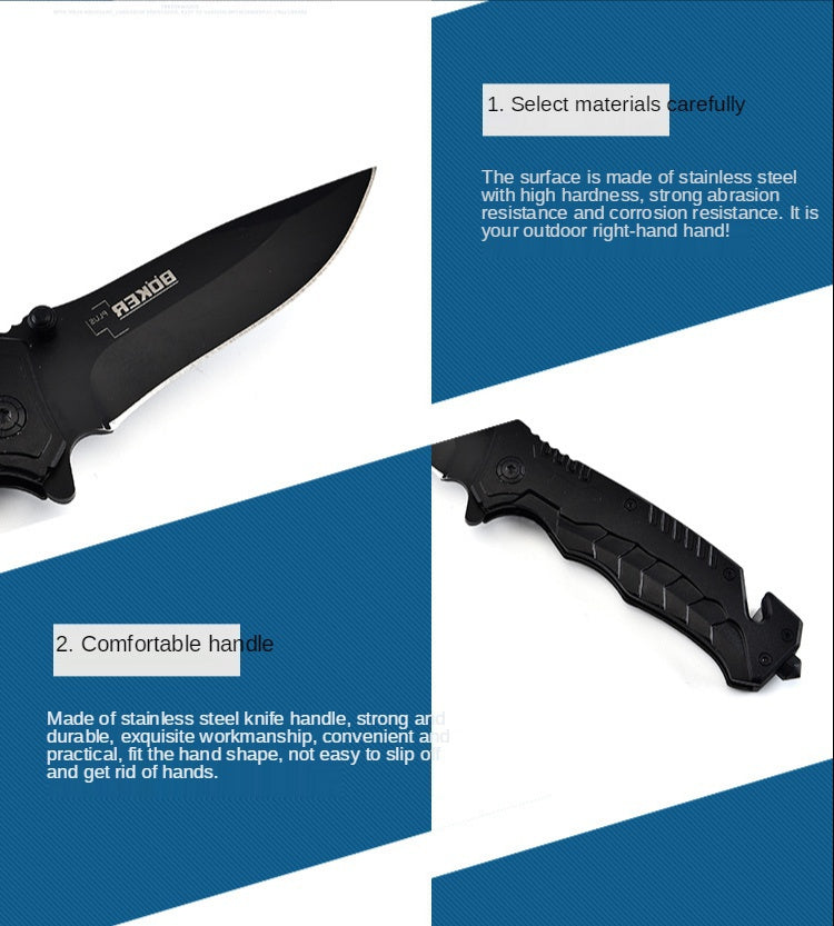 Outdoor Camping Stainless Steel Pocket Knife Folding Knife Edged Tactical Knife Outdoor Boke No. 1 Folding Knife