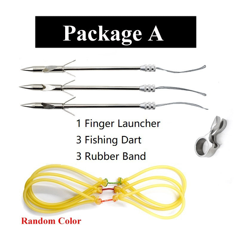 Fish Dart for Fishing Finger Launcher Fishing Dart with Rubber Band Outdoor Shooting Games