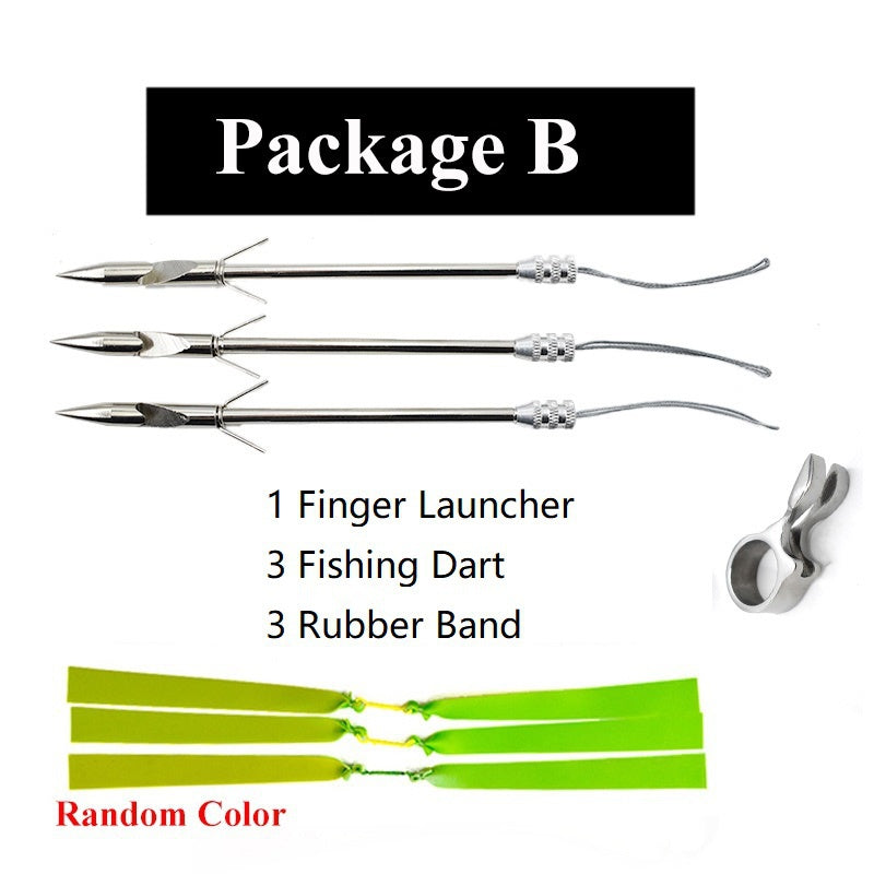 Fish Dart for Fishing Finger Launcher Fishing Dart with Rubber Band Outdoor Shooting Games