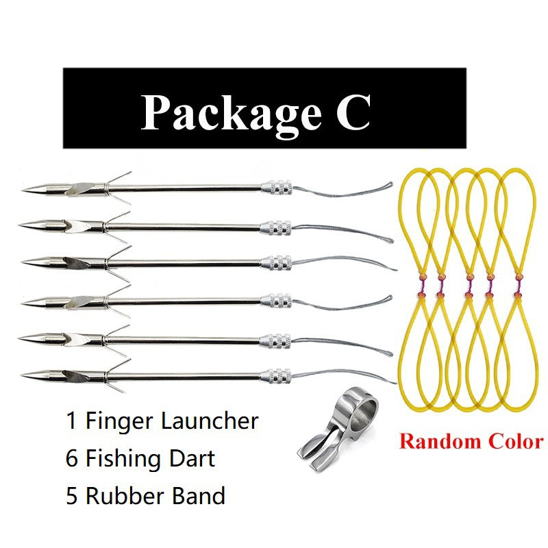 Fish Dart for Fishing Finger Launcher Fishing Dart with Rubber Band Outdoor Shooting Games