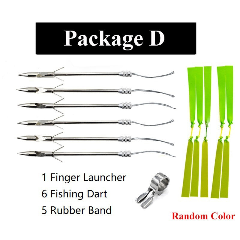 Fish Dart for Fishing Finger Launcher Fishing Dart with Rubber Band Outdoor Shooting Games