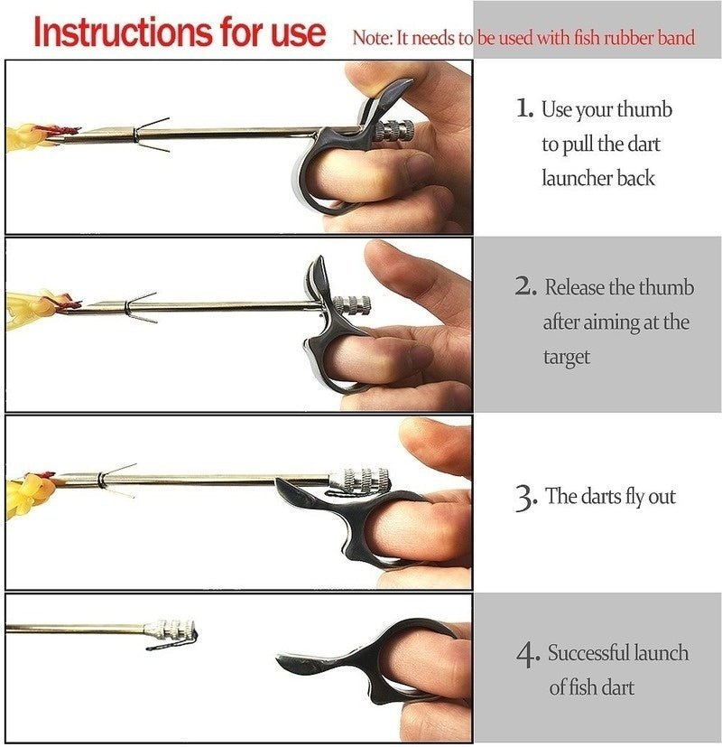 Fish Dart for Fishing Finger Launcher Fishing Dart with Rubber Band Outdoor Shooting Games