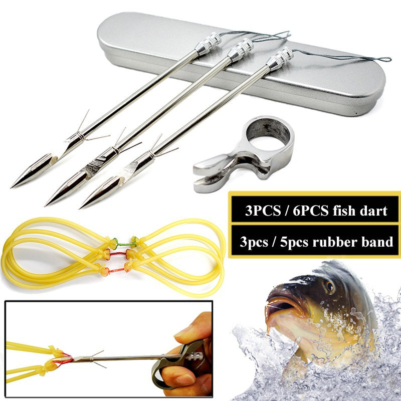 Fish Dart for Fishing Finger Launcher Fishing Dart with Rubber Band Outdoor Shooting Games