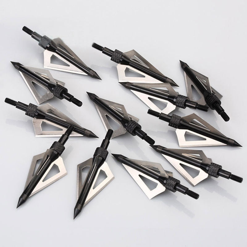 10PCS Broadheads Arrow Heads Fixed 3 Blade For Hunting Arrows New