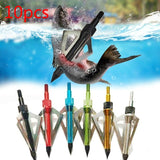 10PCS Broadheads Arrow Heads Fixed 3 Blade For Hunting Arrows New