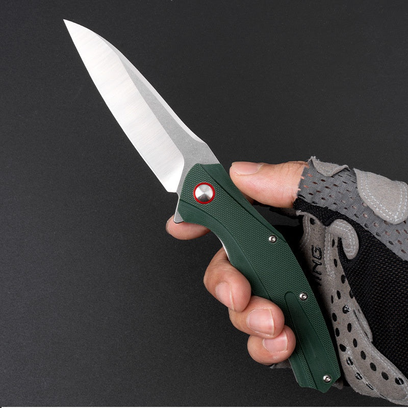 Outdoor camping G10 handle knife D2 stainless steel fruit knife High hardness sharp knife folding knife