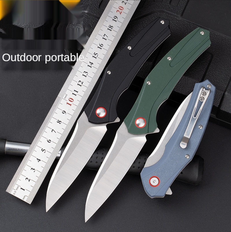 Outdoor camping G10 handle knife D2 stainless steel fruit knife High hardness sharp knife folding knife