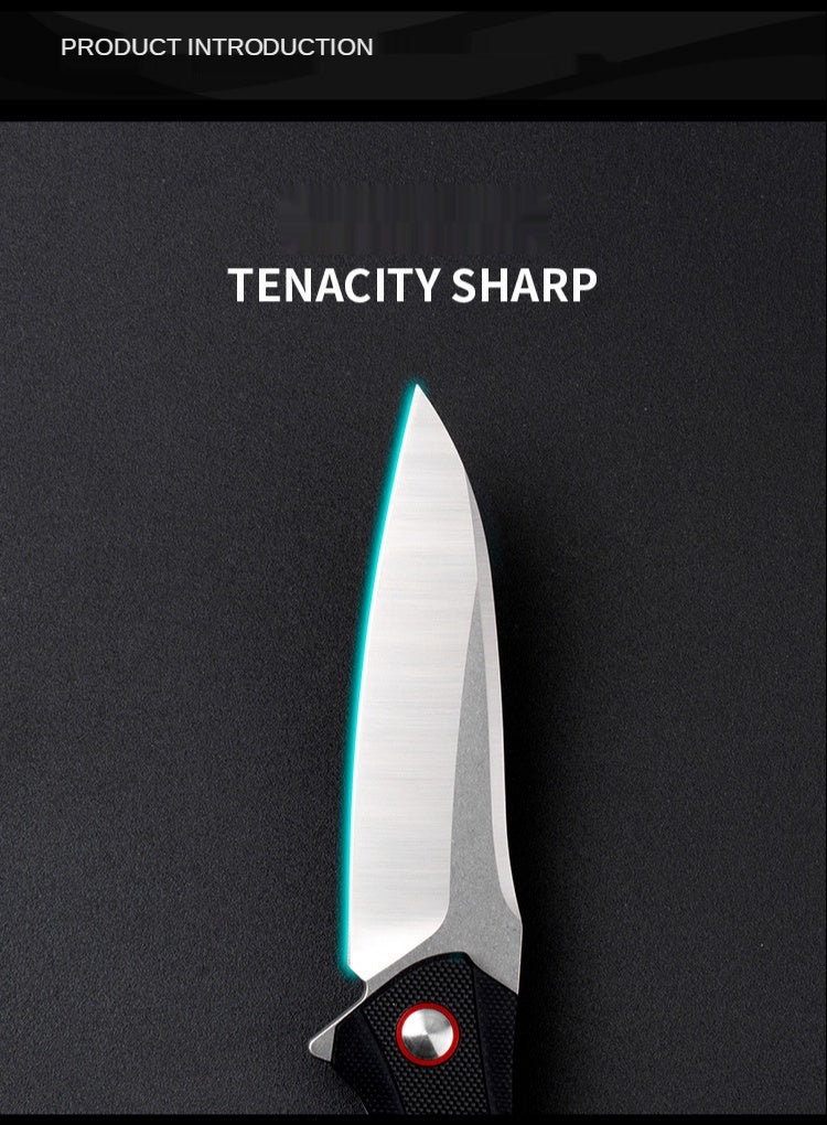 Outdoor camping G10 handle knife D2 stainless steel fruit knife High hardness sharp knife folding knife