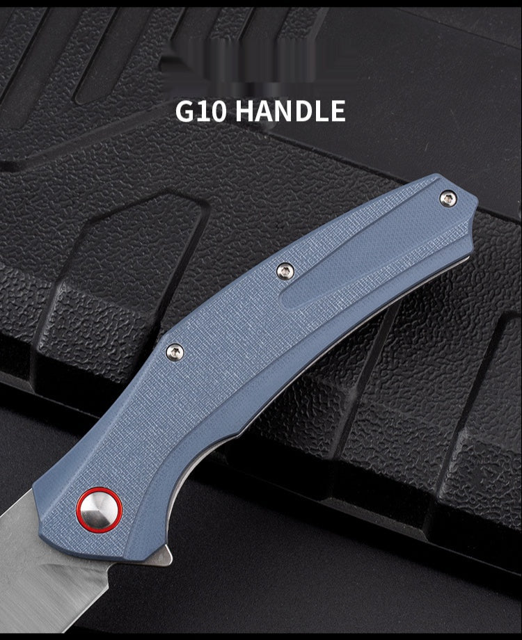 Outdoor camping G10 handle knife D2 stainless steel fruit knife High hardness sharp knife folding knife