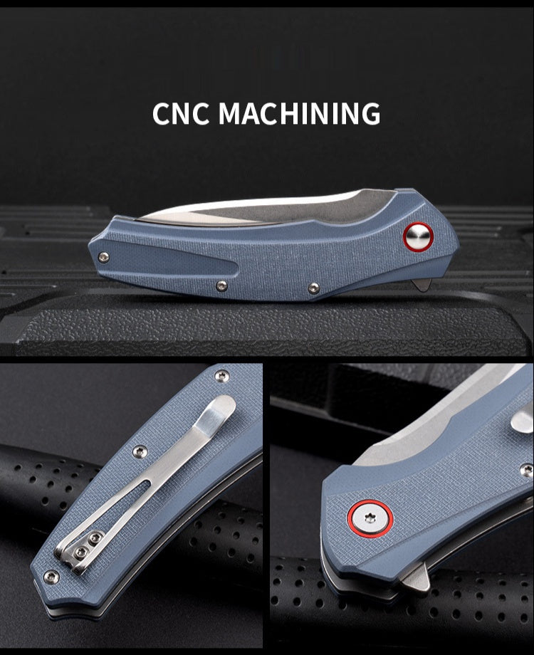 Outdoor camping G10 handle knife D2 stainless steel fruit knife High hardness sharp knife folding knife