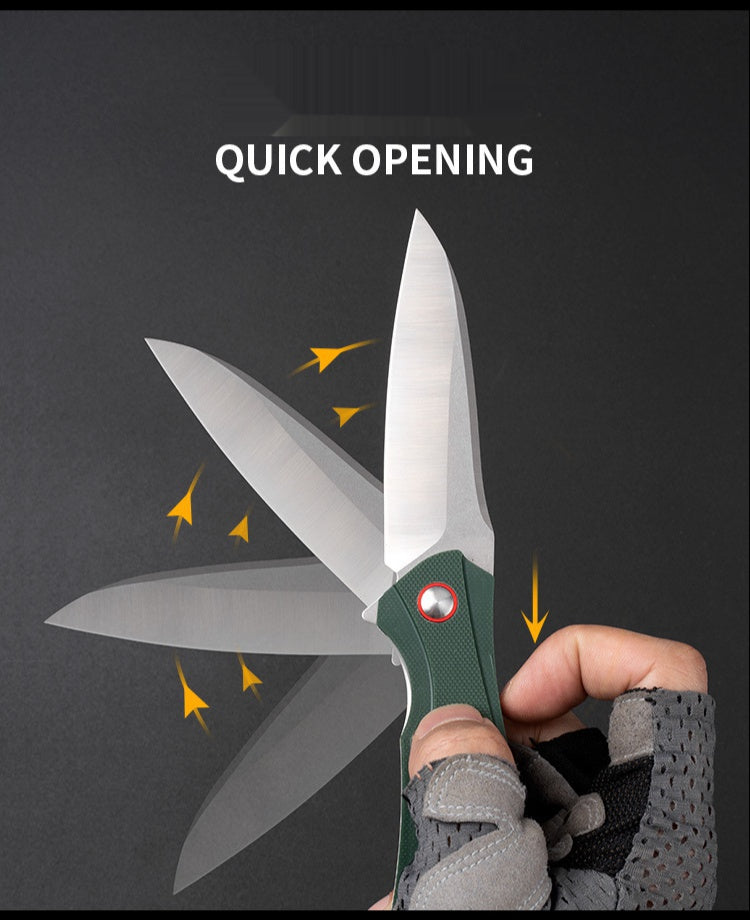Outdoor camping G10 handle knife D2 stainless steel fruit knife High hardness sharp knife folding knife