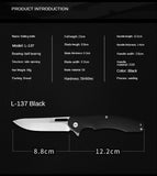 Outdoor Camping Portable Fruit Knife Folding Knife with G10 Handle D2 Stainless Steel Pocket Knife Portable Folding Knife