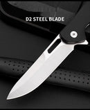 Outdoor Camping Portable Fruit Knife Folding Knife with G10 Handle D2 Stainless Steel Pocket Knife Portable Folding Knife