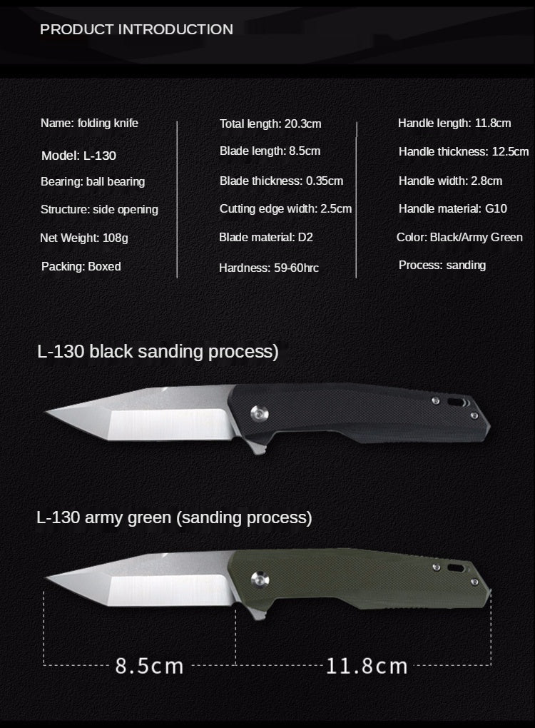 Outdoor field self-defense fruit knife sharp tool bearing folding knife tactical folding knife