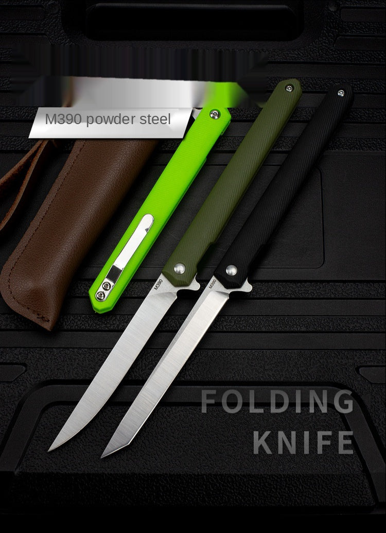 Outdoor Mini Knife Wilderness Survival Fruit Knife M390 Magic Pen Folding Knife Bearing Sharp Folding Knife