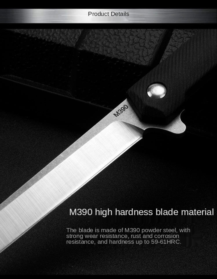 Outdoor Mini Knife Wilderness Survival Fruit Knife M390 Magic Pen Folding Knife Bearing Sharp Folding Knife