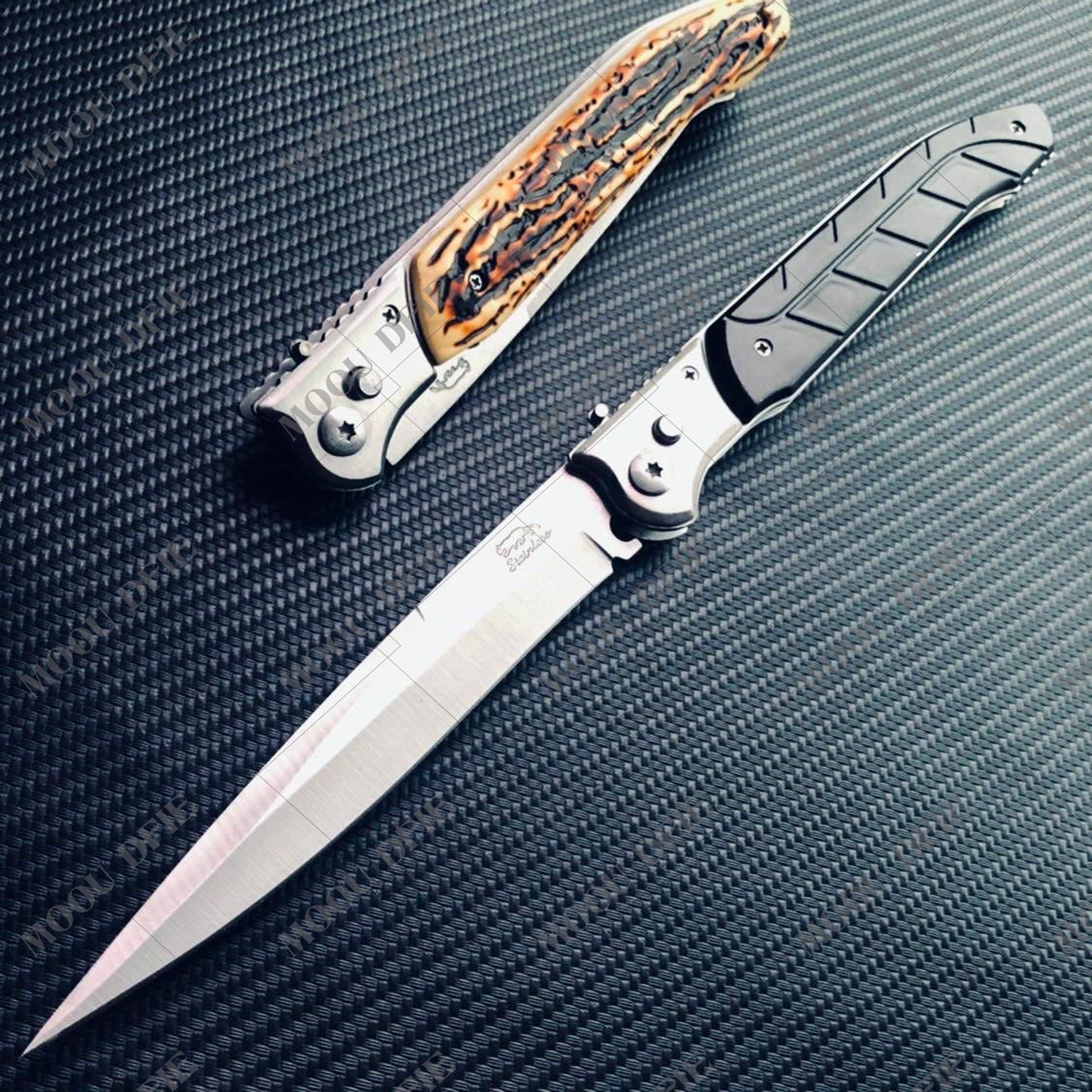 Tactical Stiletto Knifes S 12""""Extra Large OTF Spring Assist FAST OPEN KNIFE Outdoor Pocket Survival Dagger Combat " words Blade Steel Handle Self Defense  POCKET KNIVES