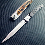 Tactical Stiletto Knifes S 12""""Extra Large OTF Spring Assist FAST OPEN KNIFE Outdoor Pocket Survival Dagger Combat " words Blade Steel Handle Self Defense  POCKET KNIVES