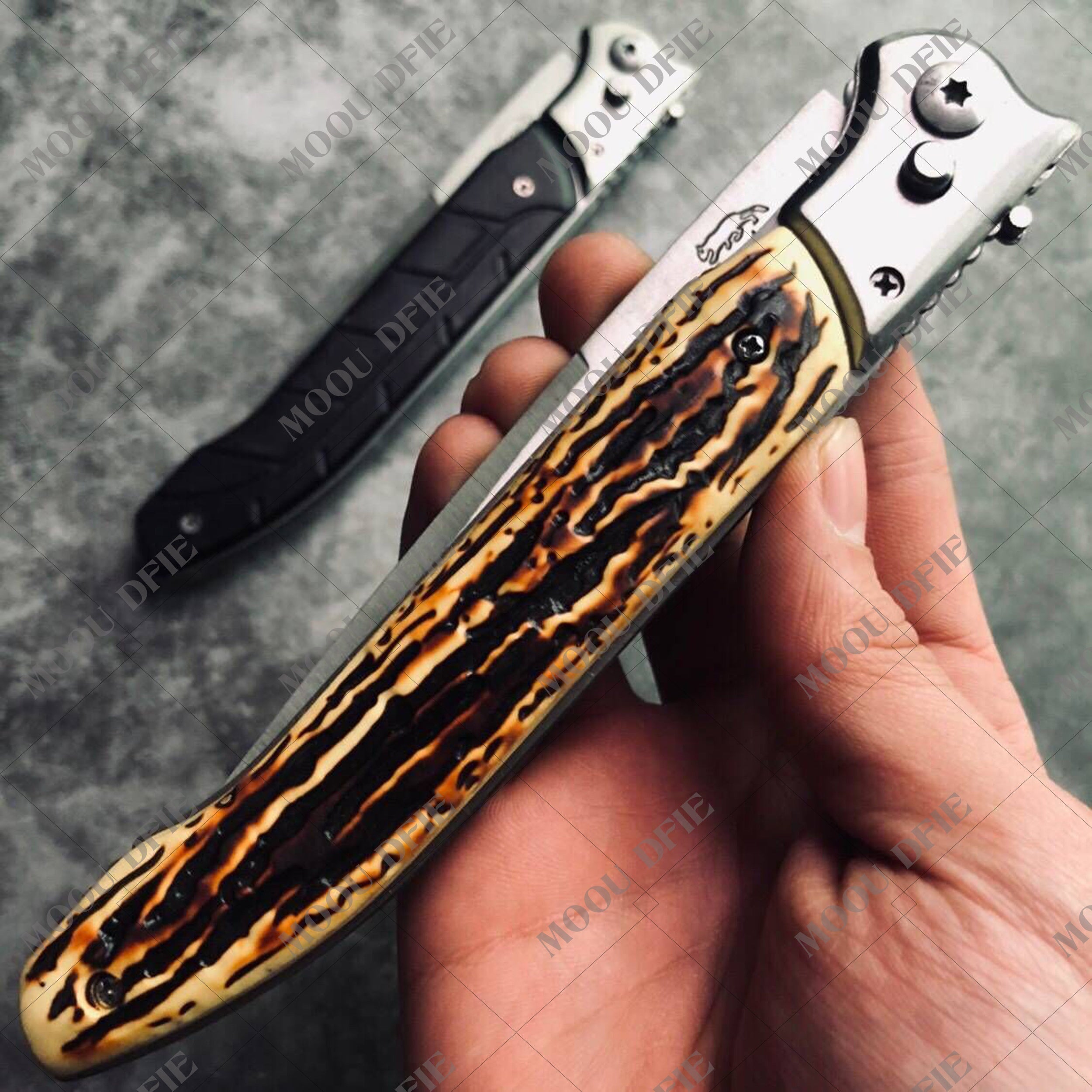 Tactical Stiletto Knifes S 12""""Extra Large OTF Spring Assist FAST OPEN KNIFE Outdoor Pocket Survival Dagger Combat " words Blade Steel Handle Self Defense  POCKET KNIVES