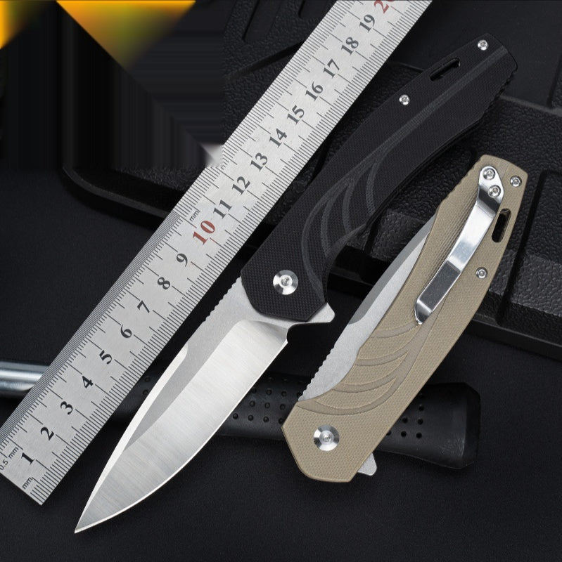 D2 Stainless Steel Folding Knife Outdoor Camping Survival Folding Knife Self-defense Knife Sharp Fruit Knife