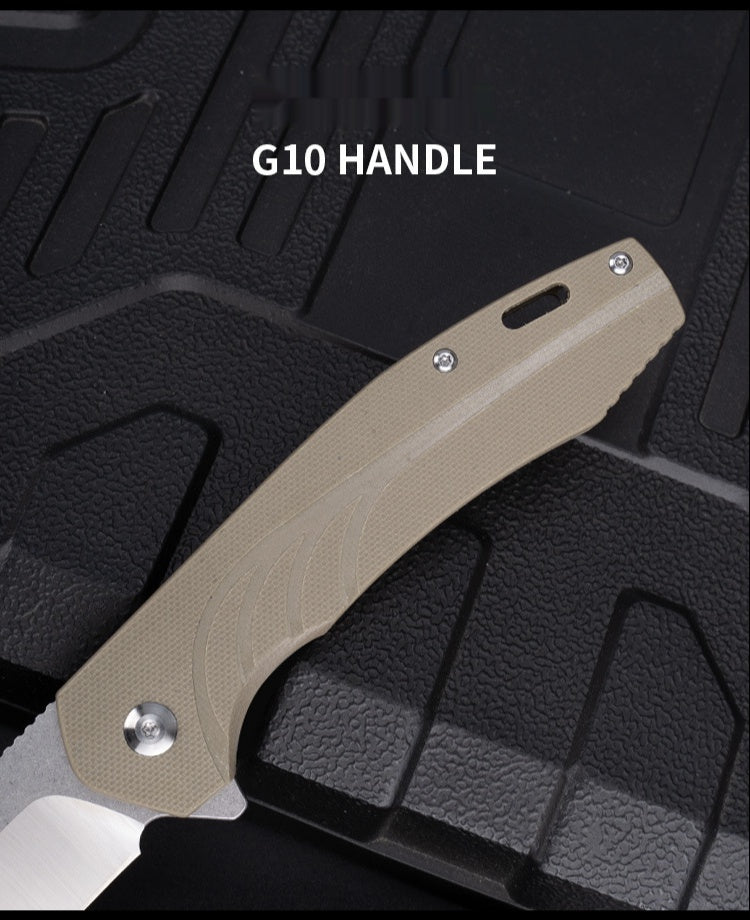 D2 Stainless Steel Folding Knife Outdoor Camping Survival Folding Knife Self-defense Knife Sharp Fruit Knife