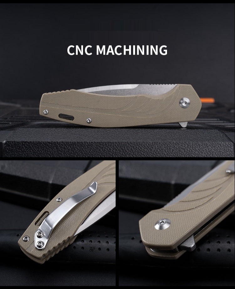 D2 Stainless Steel Folding Knife Outdoor Camping Survival Folding Knife Self-defense Knife Sharp Fruit Knife