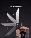 Outdoor D2 Steel Folding Fruit Knife Wooden Handle Folding Knife Wilderness Survival Sharp High Hardness Camping Knife